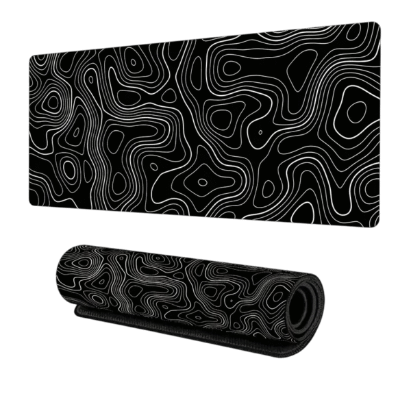 Topography black Mousepad 90x40cm