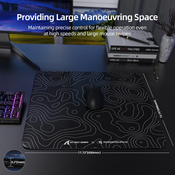 ATTACK SHARK CM05 Tempered Glass Gaming Mouse Pad