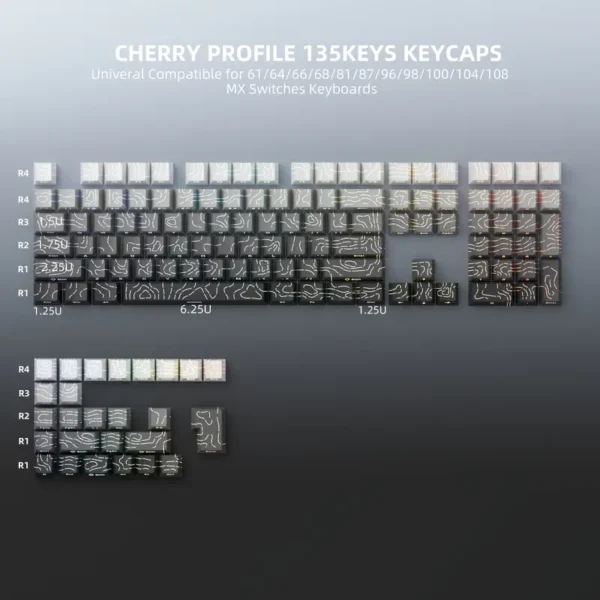 topography Gray Gradient keycpas set