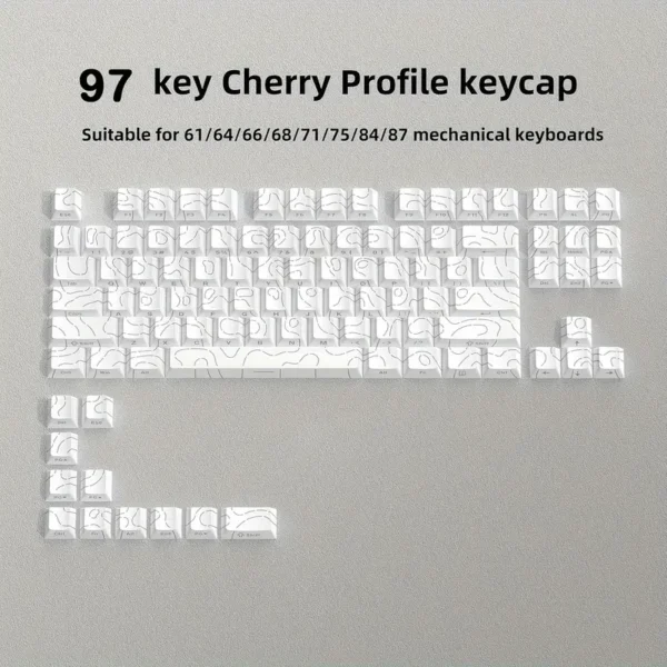 White topography Custom Keycaps set