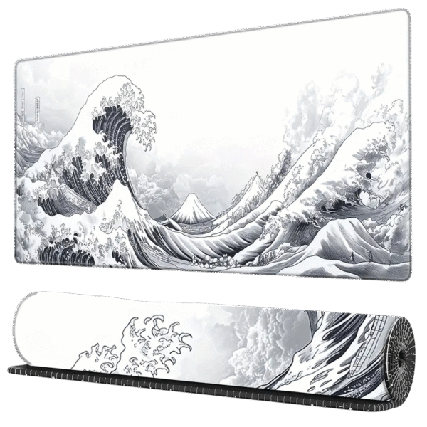 white sea wave mousepad 90x40cm