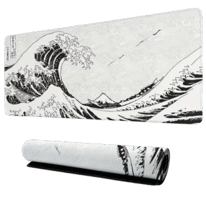 White Wave Art Design Mousepad 90x40cm