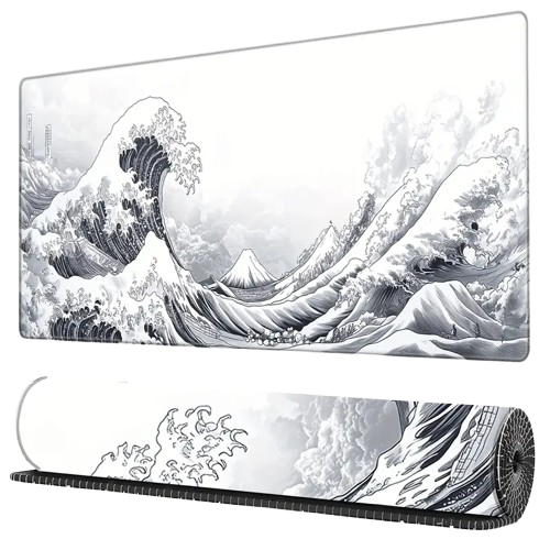 white sea wave mousepad 90x40cm