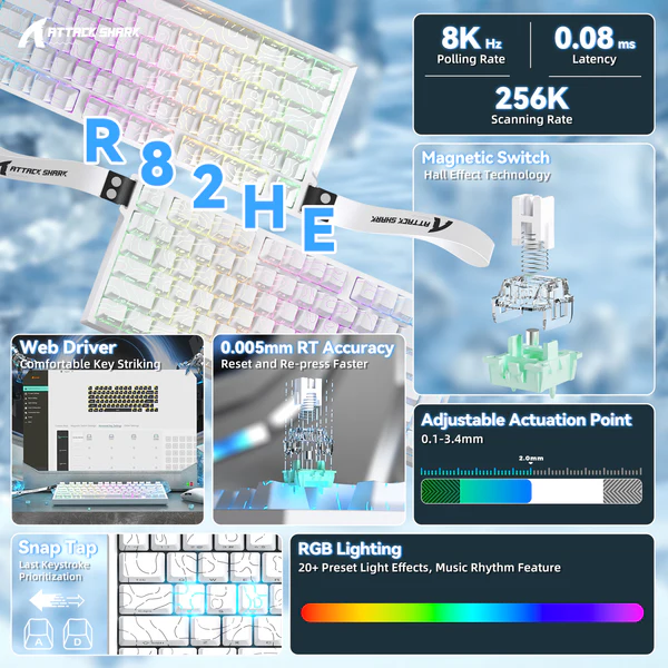 Attack shark R82 HE with 0.005MM