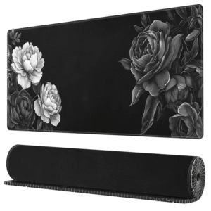 Black flower mousepad 90x40cm