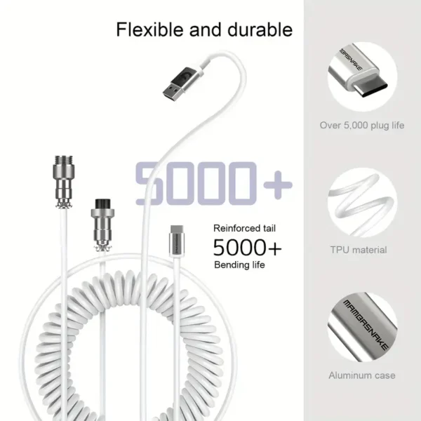 ATTACK SHARK X65HE + Coiled cable (white)