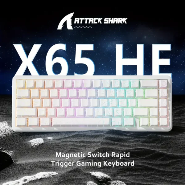 ATTACK SHARK X65HE + Coiled cable (white)