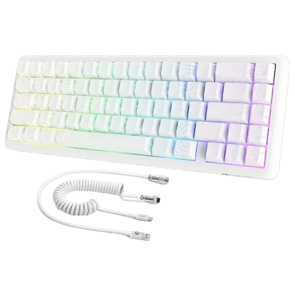 ATTACK SHARK X65HE + Coiled cable (white)
