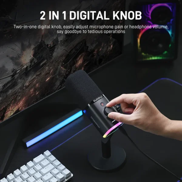 PD100X_USB_XLR_Podcasting_microphone_04 MAONO PD100X (Black)