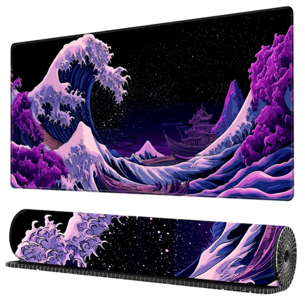MOUSEPAD Japanese wave purple 90x40cm