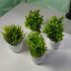 4 pcs Artificial Potted Plants (white/green)