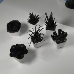 6 pcs Artificial Potted Plants (white/black)