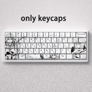 Keycaps with Anime Style in Black And White