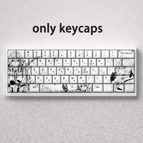 Keycaps with Anime Style in Black And White