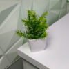 4 pcs Artificial Potted Plants (white/green) (pot carré)
