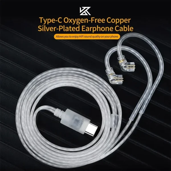 KZ Official USB-C Silver-Plated OFC Cable (With mic)