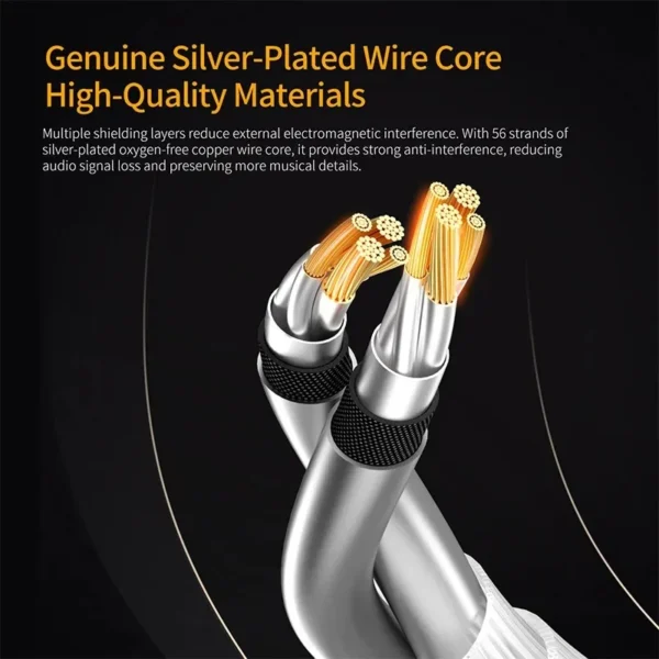 KZ Official USB-C Silver-Plated OFC Cable (With mic)