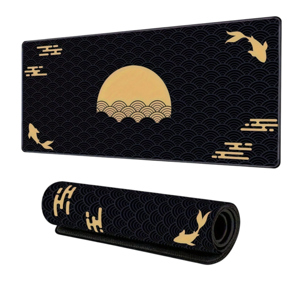 MOUSEPAD Black clouds & Yellow sun and fish