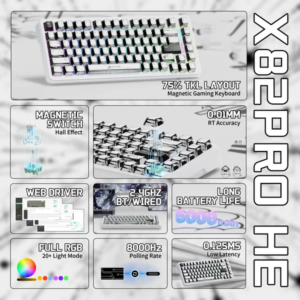 ATTACK SHARK X82 PRO HE Wireless Magnetic Switch