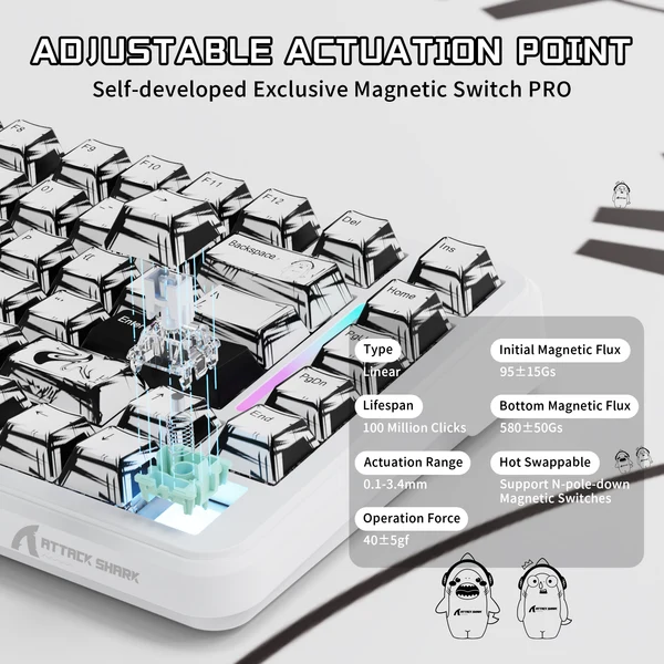 ATTACK SHARK X82 PRO HE Wireless Magnetic Switch